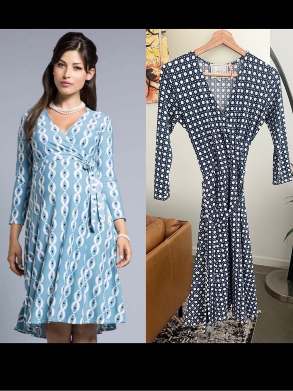 Leota Birds and the Bees Long Sleeve Maternity Dress